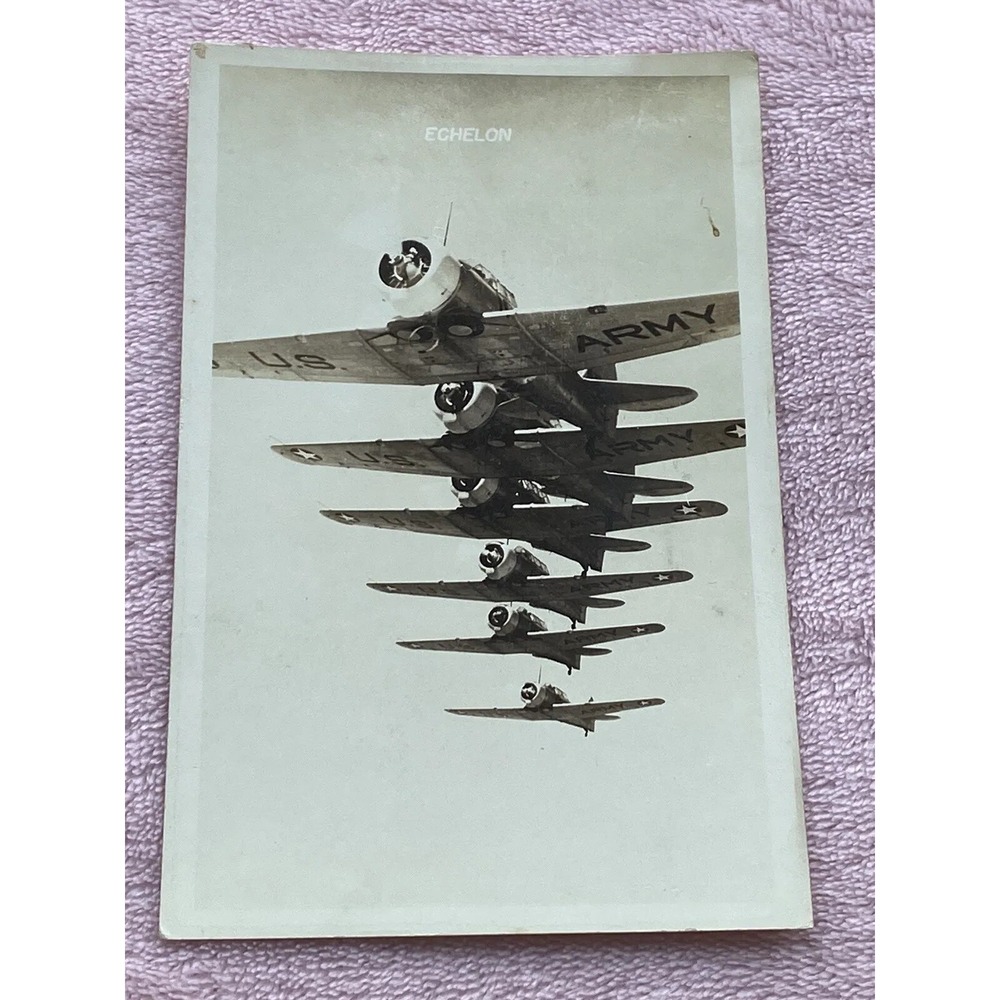 WW2 1942's PostCard US Army Aircraft Black/White Real Photo E Chelon S.A. Texas